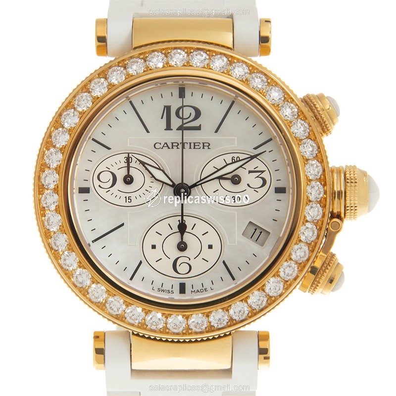 Cartier WJ130009 PASHA DE CARTIER Quartz 18kt Gold & Diamond