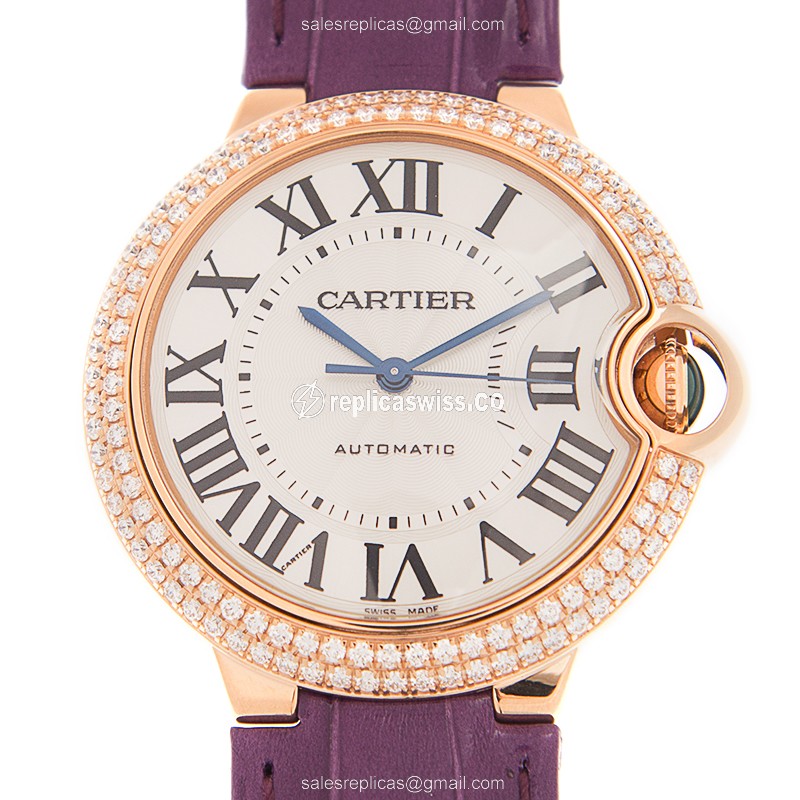 Cartier WJBB0009 BALLON BLEU Automatic 18kt Rose Gold & Diamonds