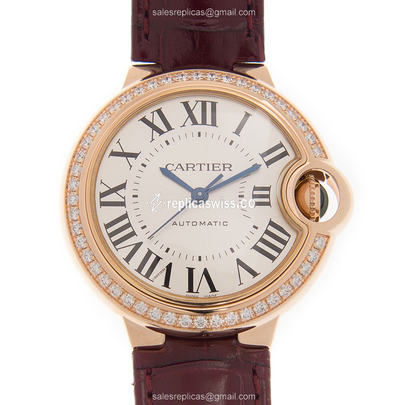 Cartier WJBB0033 BALLON BLEU Automatic 18kt Rose Gold & Diamonds