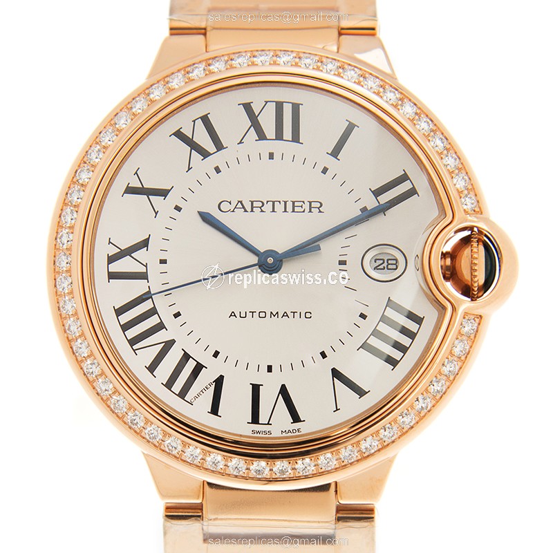 Cartier WJBB0038 BALLON BLEU Automatic 18kt Rose Gold & Diamonds