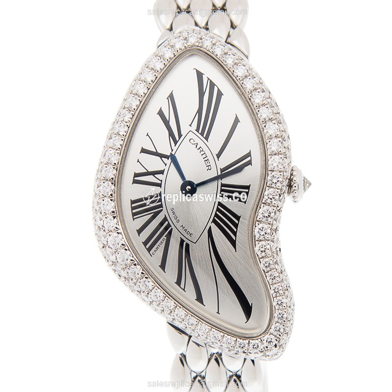 Cartier WL420051 CRASH Manual Wind 18kt White Gold & Diamond