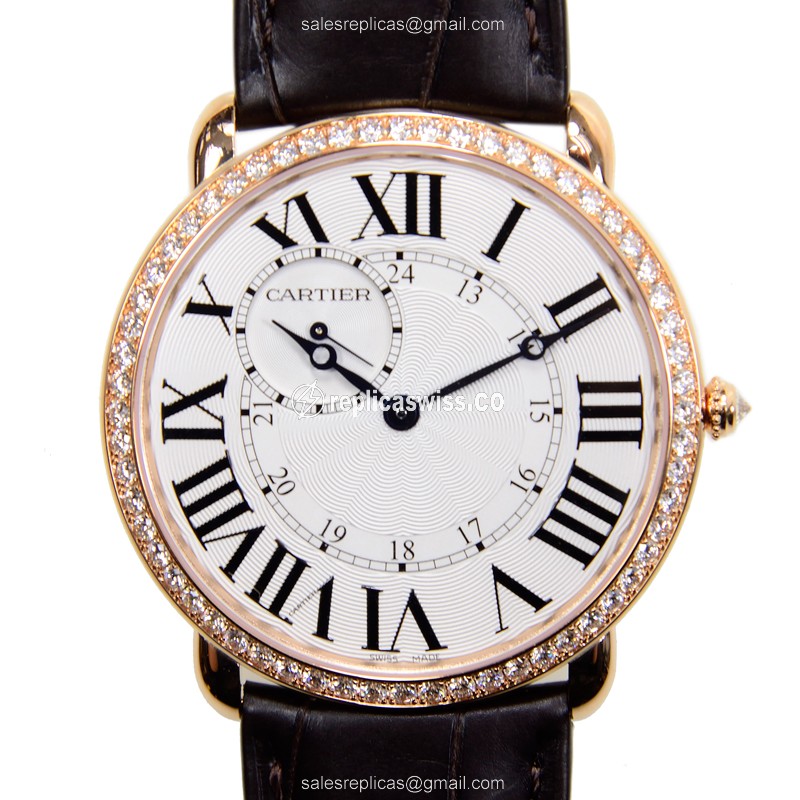 Cartier WR007001 RONDE LOUIS CARTIER Manual Wind 18kt Rose Gold & Diamonds