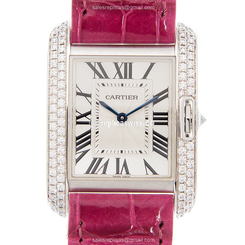 Cartier WT100030 TANK Quartz 18kt White Gold & Diamond