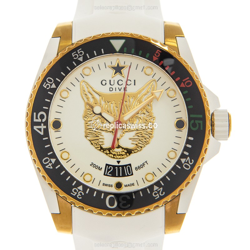 Gucci YA136322 GUCCI DIVE Quartz PVD Gold
