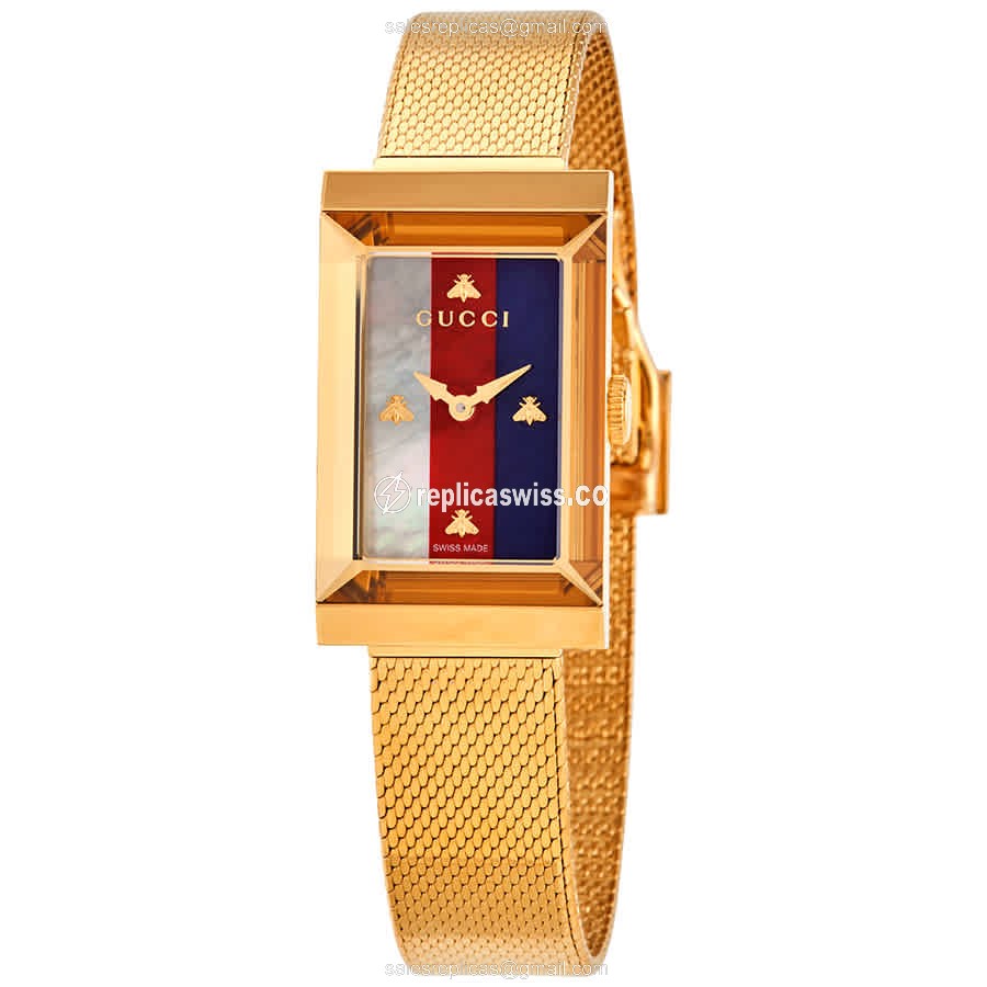 Gucci YA147410 G-FRAME Quartz PVD Gold