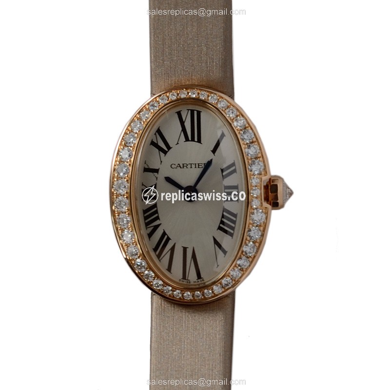 Cartier WB520028 BAIGNOIRE Quartz 18kt Rose Gold & Diamonds