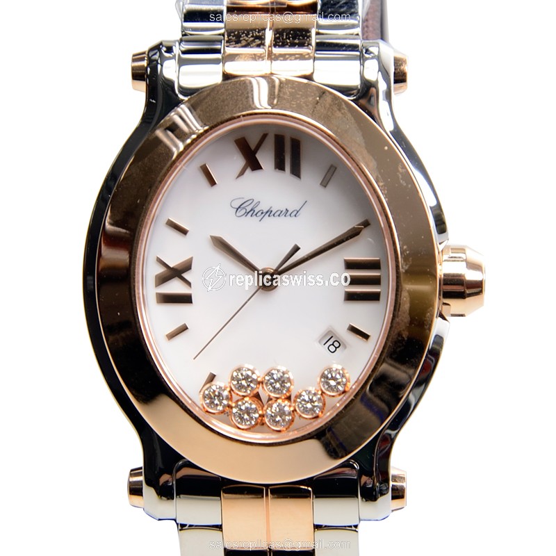 Chopard 278546-6003 HAPPY SPORT Quartz 18kt Rose Gold & Steel