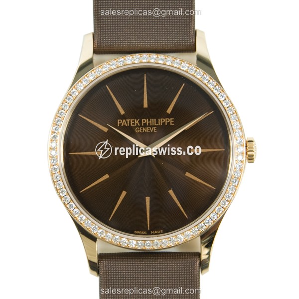 Patek Philippe 4897R-001 CALATRAVA Manual Wind 18kt Rose Gold & Diamonds