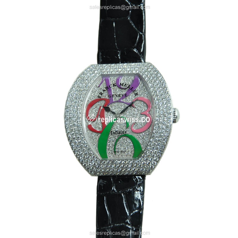 Franck Muller 3540QZCOLDRMAD4CD(OG) INFINITY Quartz 18kt White Gold & Diamond