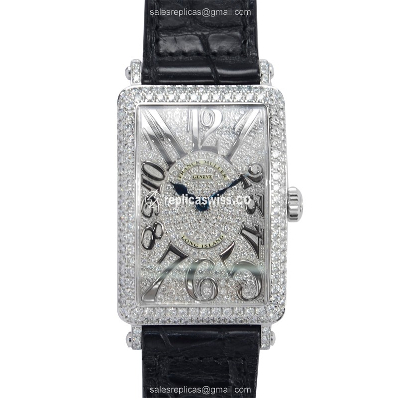 Franck Muller 952 QZ D CD REL (OG) LONG ISLAND Quartz 18kt White Gold & Diamond