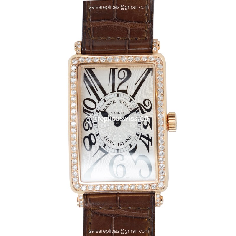 Franck Muller 1002 QZ D 1R (5N) LONG ISLAND Quartz 18kt Rose Gold & Diamonds