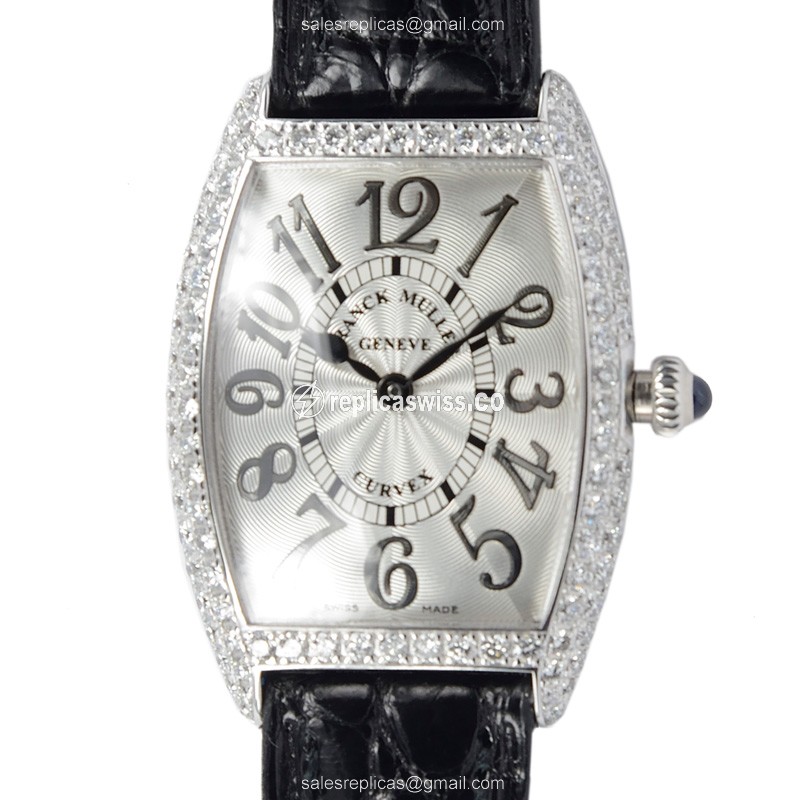 Franck Muller 1752 QZ D REL (OG) CINTREE CURVEX Quartz 18kt White Gold & Diamond