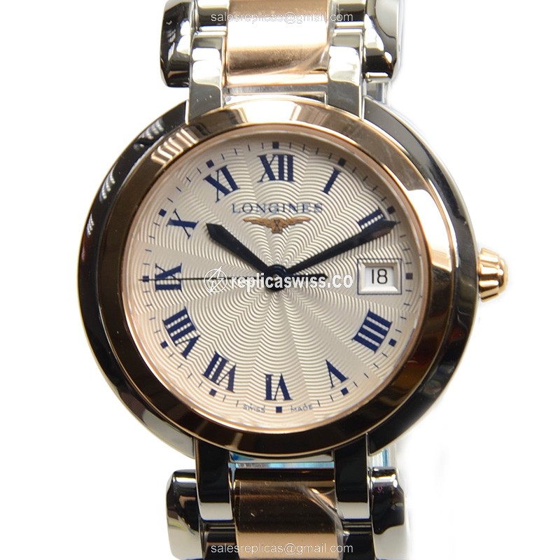 Longines L8.112.5.78.6 PRIMA LUNA Quartz 18kt Rose Gold & Steel