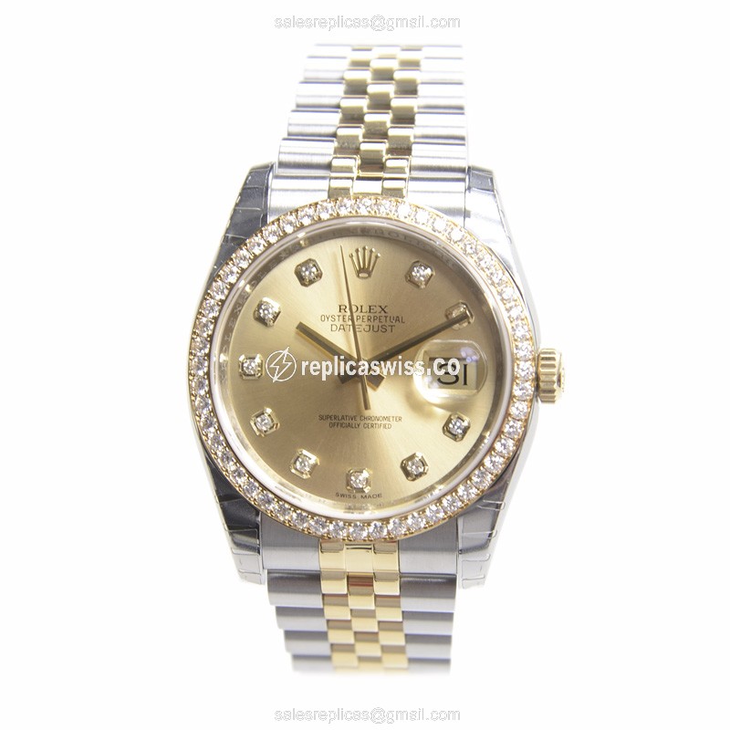Rolex 116243G DATEJUST Automatic 18kt Gold & Diamond & Steel
