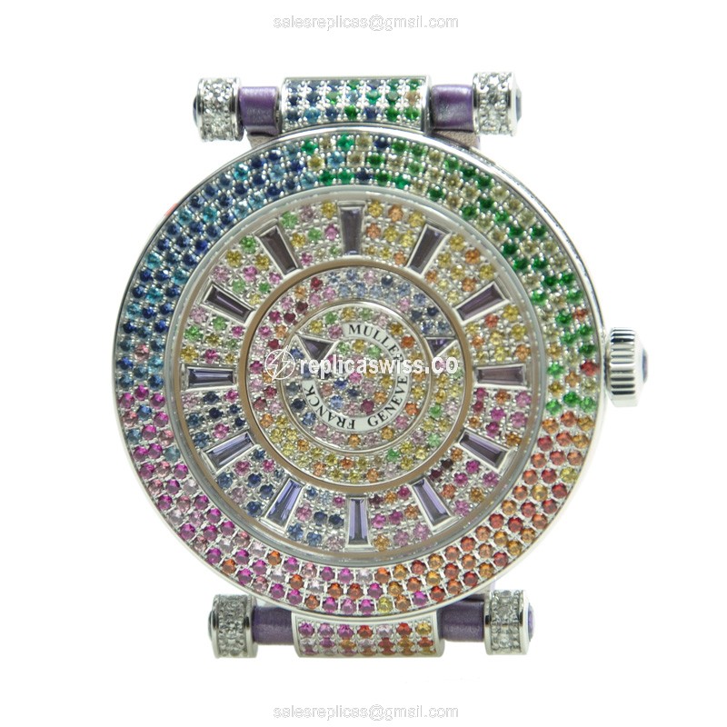 Franck Muller DM 42 QTR SAI D 3R CD (OG) (QUATRE SAISONS) DOUBLE MYSTERY Automatic 18kt White Gold & Diamond