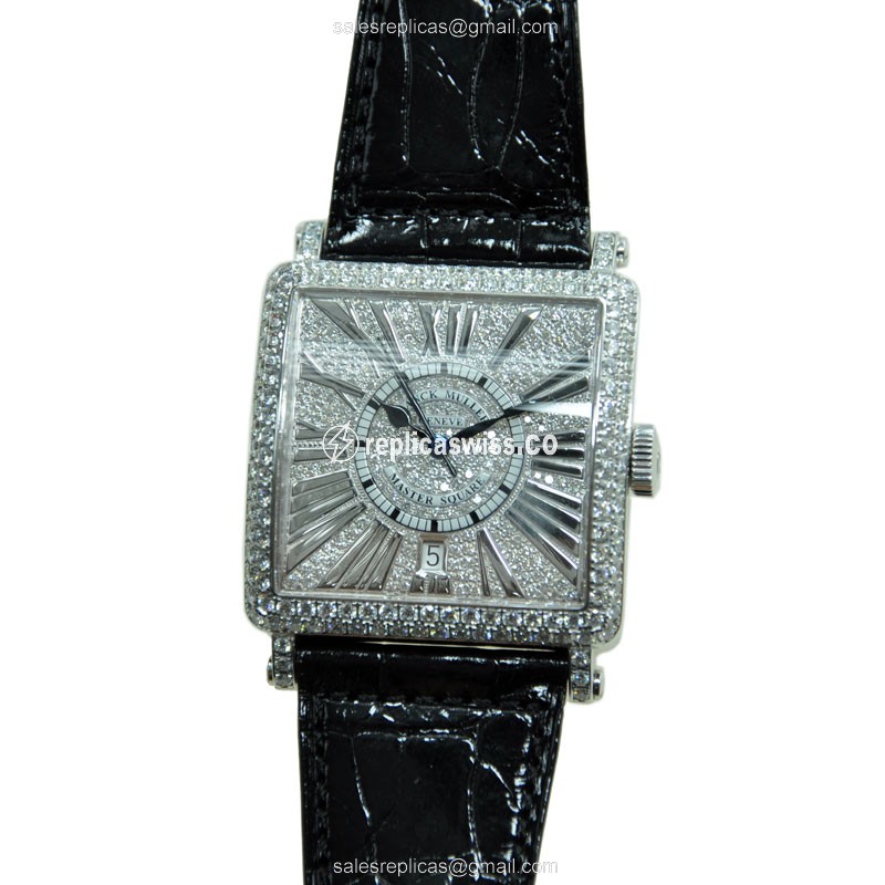 Franck Muller 6000 H SC DT R D CD (OG) MASTER SQUARE Automatic 18kt White Gold & Diamond