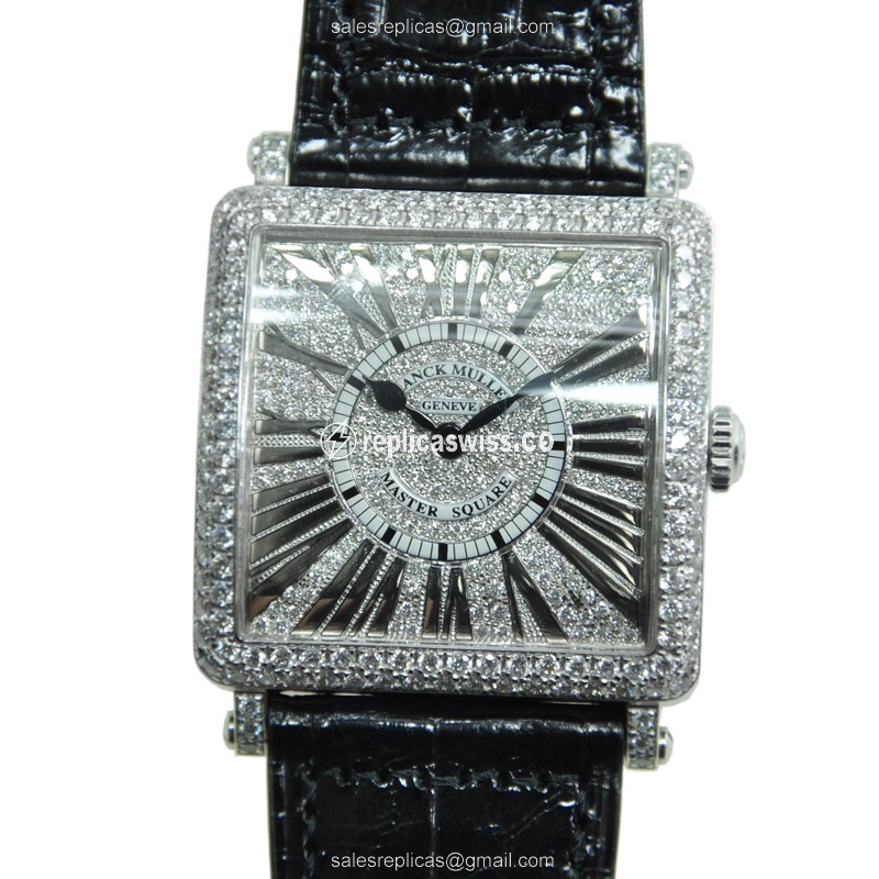 Franck Muller 6002 M QZ REL R D CD (OG) MASTER SQUARE Quartz 18kt White Gold & Diamond