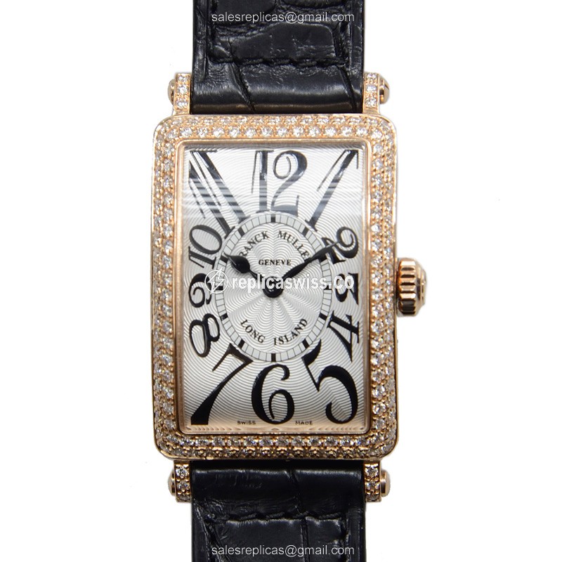 Franck Muller 902 QZ D (5N) LONG ISLAND Quartz 18kt Rose Gold & Diamonds