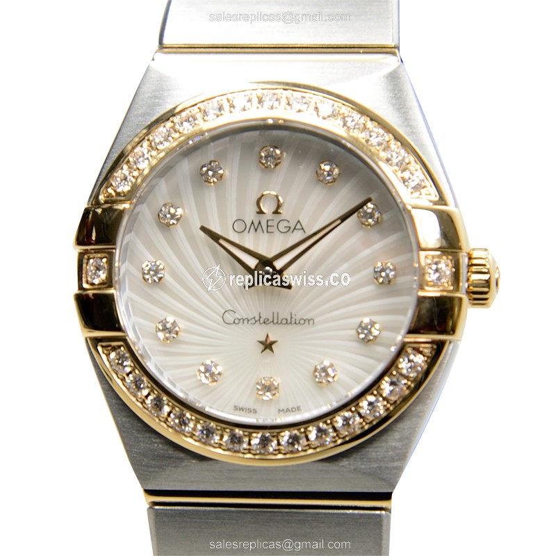 Omega 123.25.24.60.55.004 CONSTELLATION Quartz 18kt Gold & Diamond & Steel