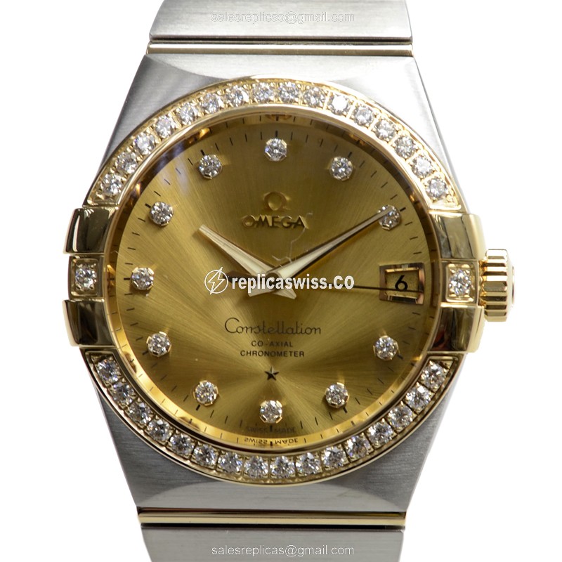 Omega 123.25.38.21.58.001 CONSTELLATION Automatic 18kt Gold & Diamond & Steel