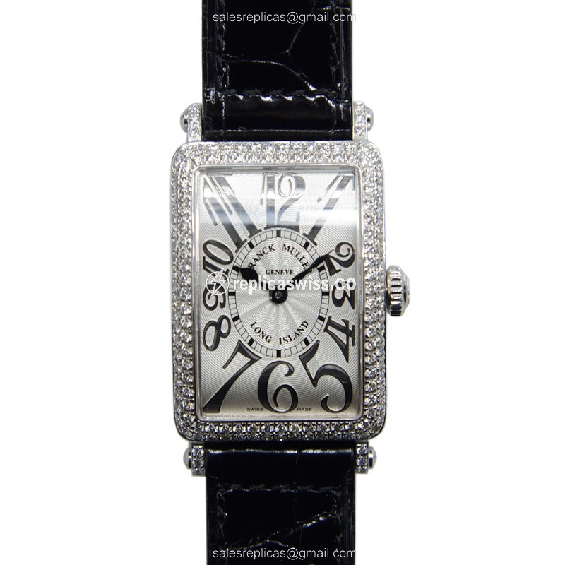 Franck Muller 902 QZ REL D (OG) LONG ISLAND Quartz 18kt White Gold & Diamond