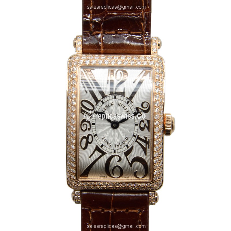 Franck Muller 902 QZ D REL (5N) LONG ISLAND Quartz 18kt Rose Gold & Diamonds