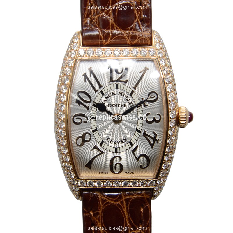 Franck Muller 1752 QZ D REL (5N) CINTREE CURVEX Quartz 18kt Rose Gold & Diamonds