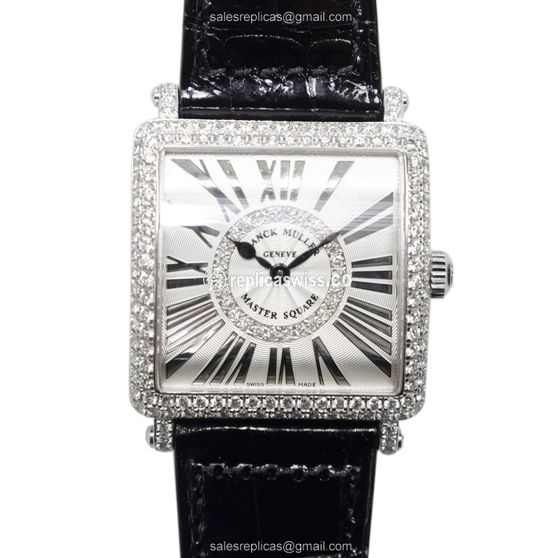 Franck Muller 6002 L QZ REL R D CD 1R (OG) MASTER SQUARE Quartz 18kt White Gold & Diamond