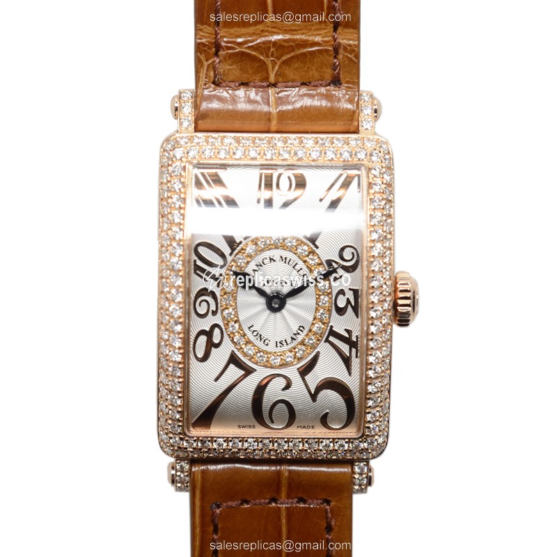 Franck Muller 902 QZ REL D CD 1R (5N) LONG ISLAND Quartz 18kt Rose Gold & Diamonds
