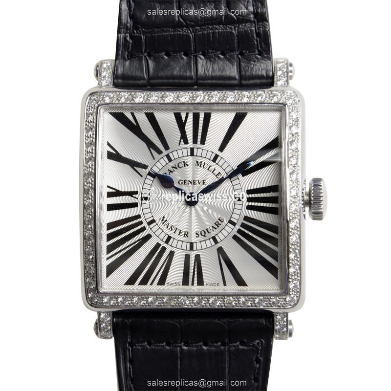 Franck Muller 6002 H QZ R D 1R (AC) MASTER SQUARE Quartz Stainless Steel & Diamonds
