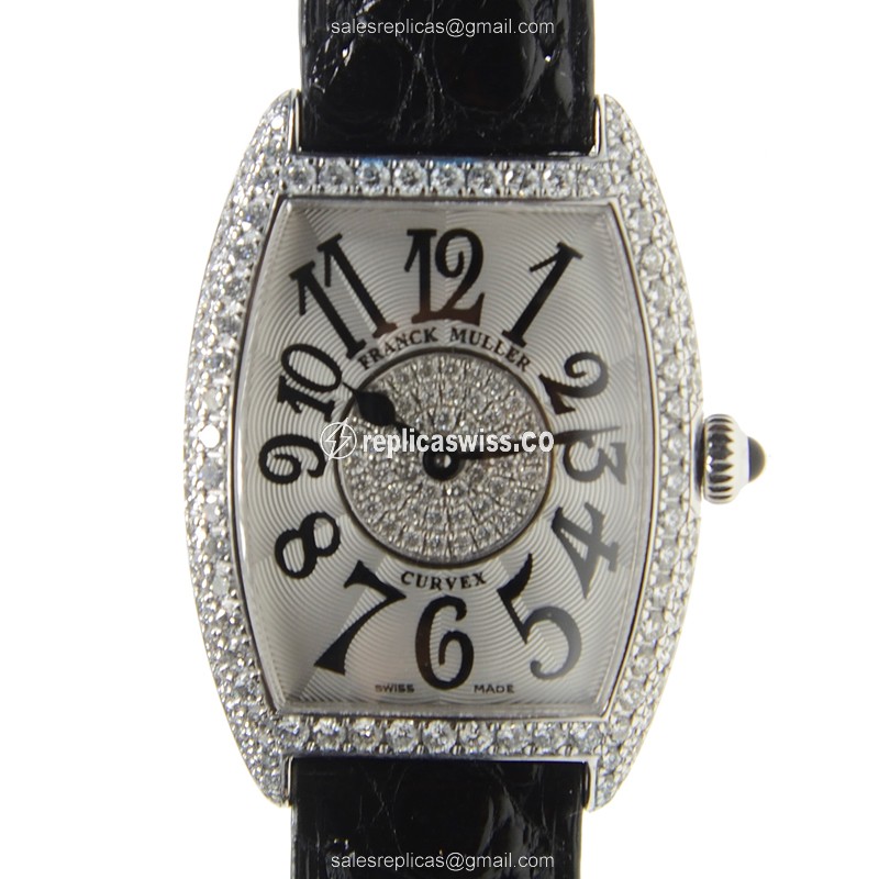 Franck Muller 1752 QZ D 1P (OG) CINTREE CURVEX Quartz 18kt White Gold & Diamond