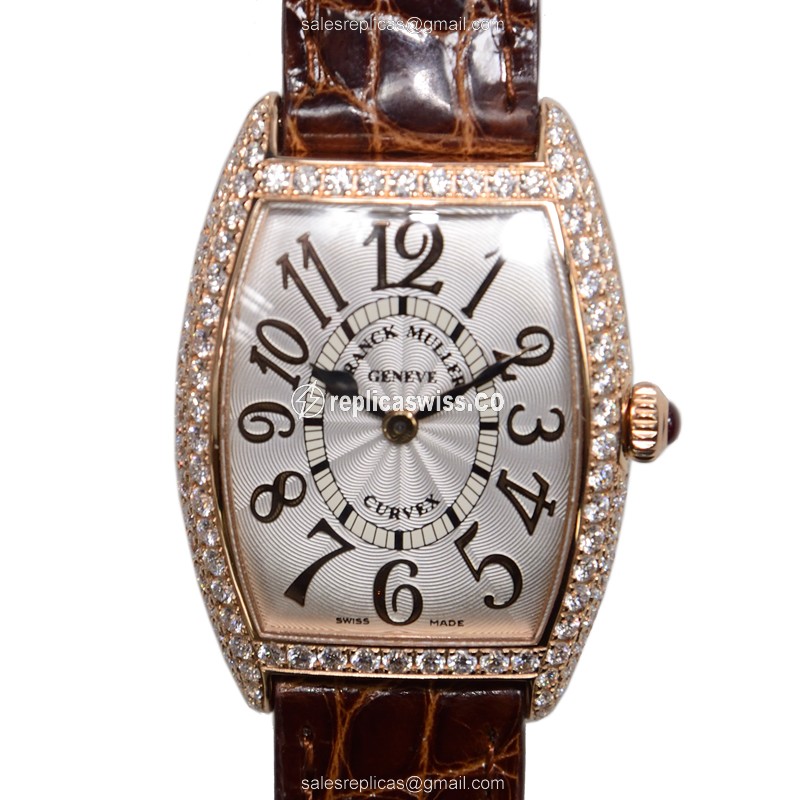 Franck Muller 1752 QZ REL D (5N) CINTREE CURVEX Quartz 18kt Rose Gold & Diamonds