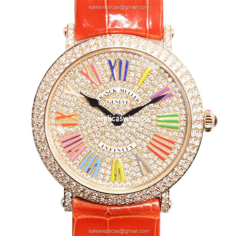 Franck Muller 8041 QZ COL DRM R D CD (5N) INFINITY Quartz 18kt Rose Gold & Diamonds