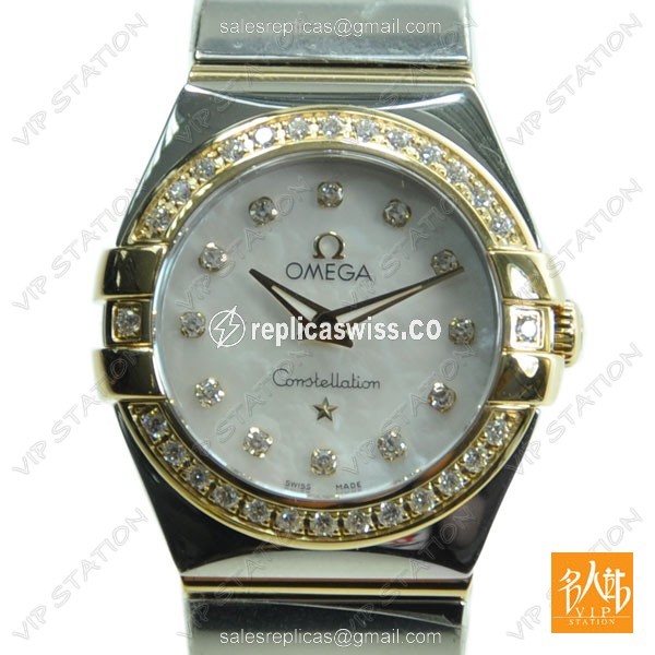 Omega 123.25.24.60.55.007 CONSTELLATION Quartz 18kt Gold & Diamond & Steel