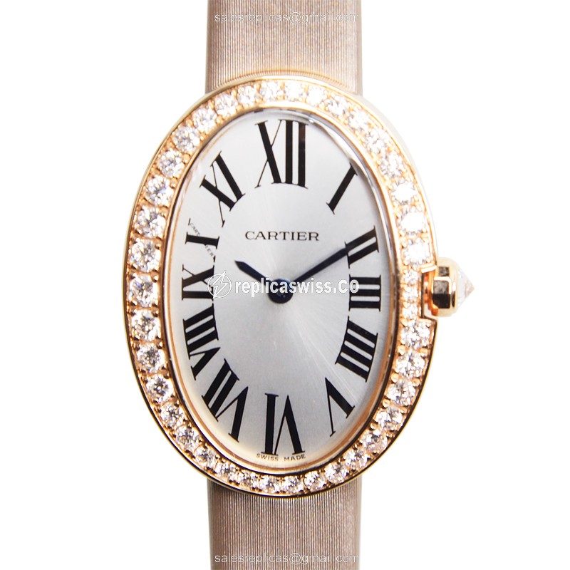 Cartier WB520004 BAIGNOIRE Quartz 18kt Rose Gold & Diamonds
