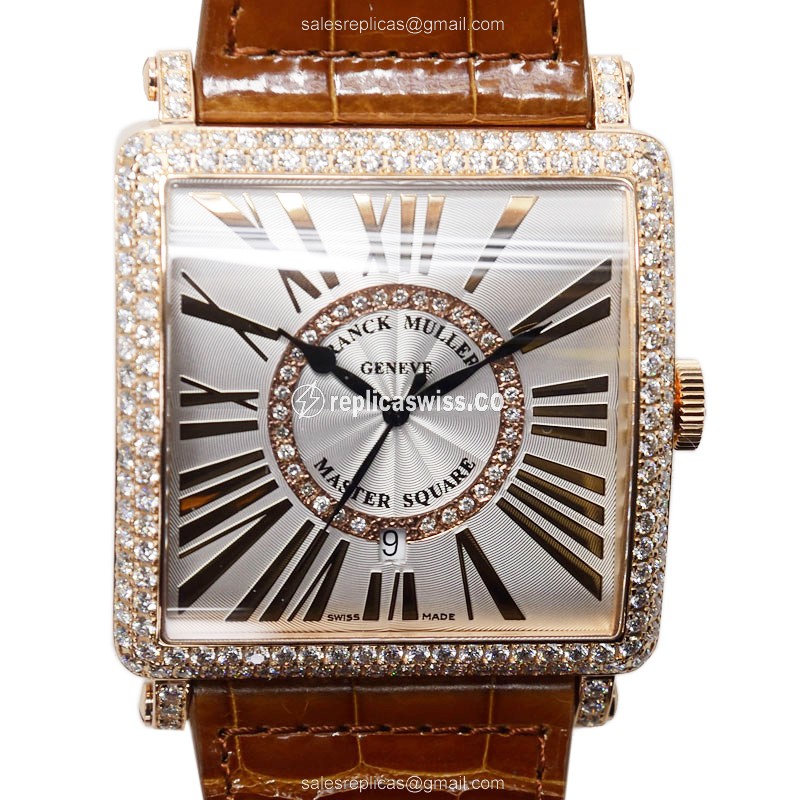 Franck Muller 6000 K SC DT REL R D CD 1R (5N) MASTER SQUARE Automatic 18kt Rose Gold & Diamonds