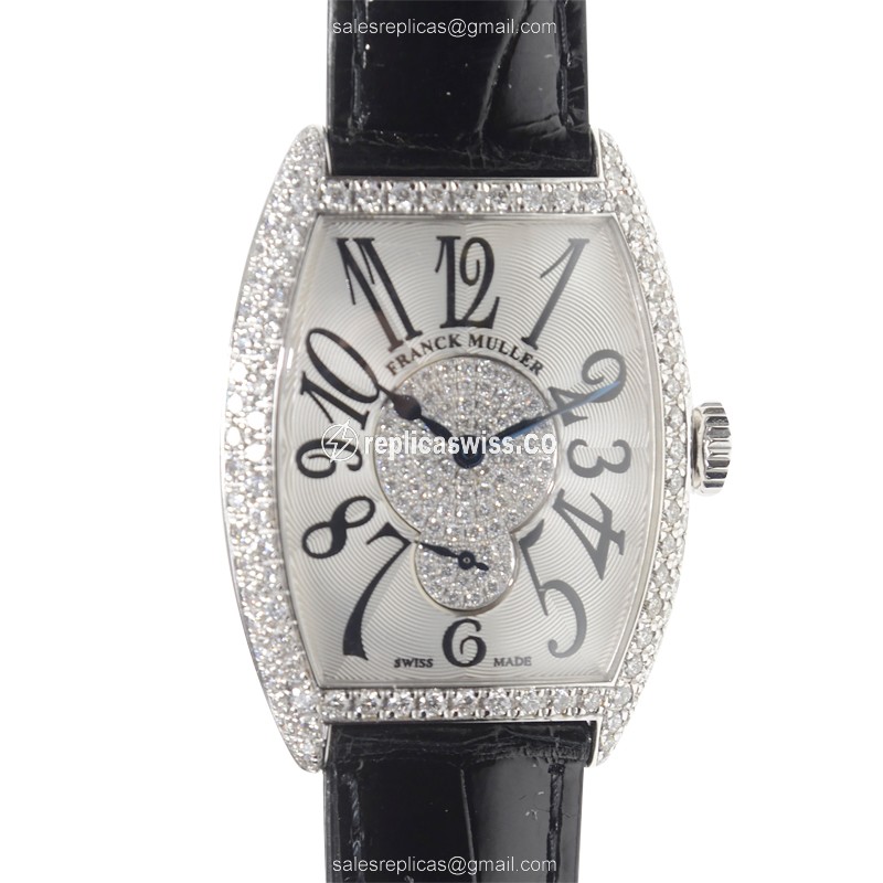 Franck Muller 7500 S6 D 2P (OG) ART DECO Manual Wind 18kt White Gold & Diamond