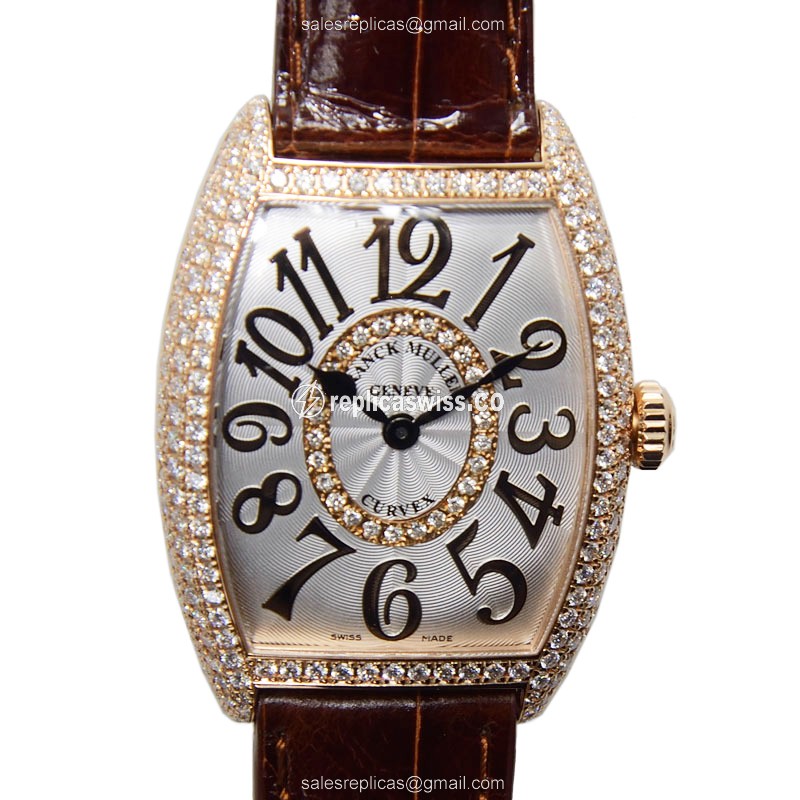 Franck Muller 7502 QZ REL D CD 1R (5N) CINTREE CURVEX Quartz 18kt Rose Gold & Diamonds