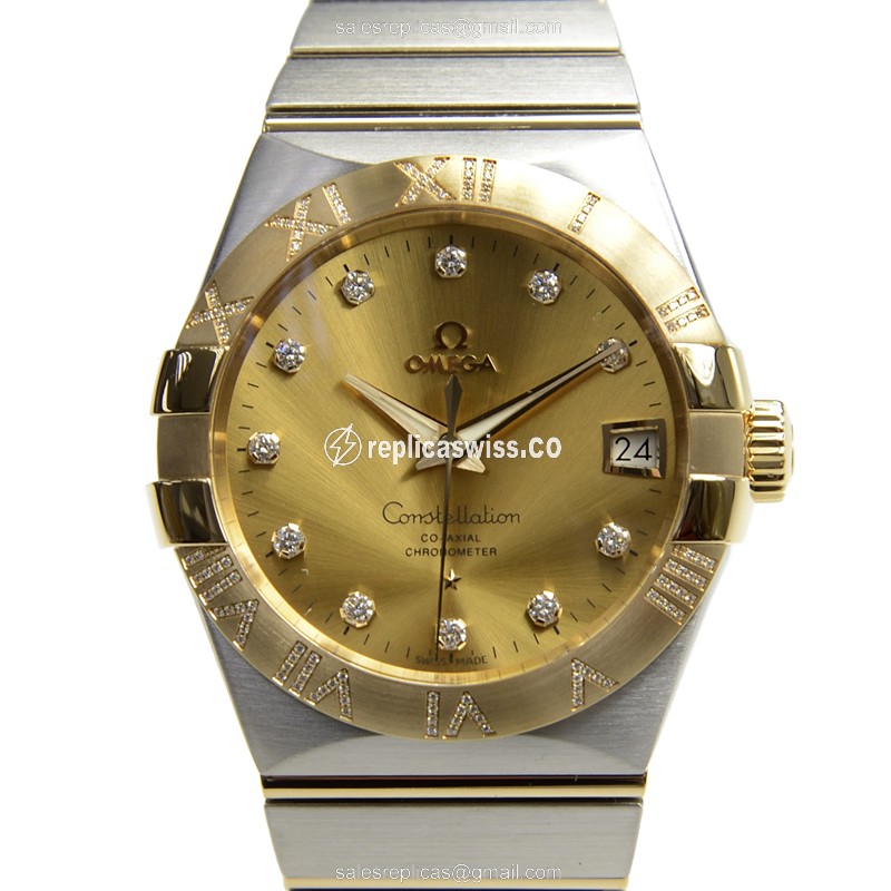 Omega 123.25.38.21.58.002 CONSTELLATION Automatic 18kt Gold & Steel