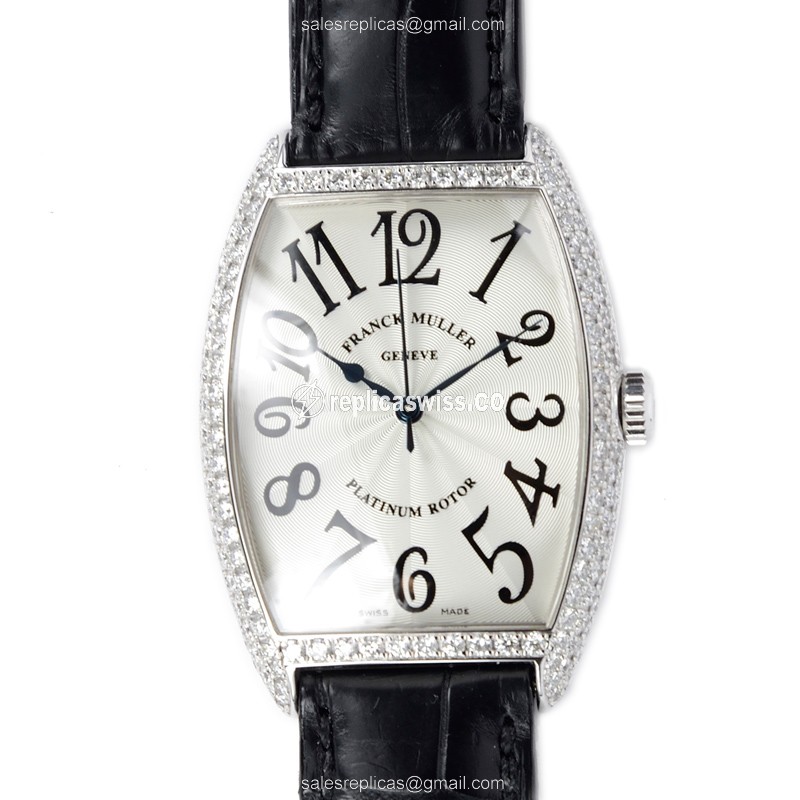 Franck Muller 2852 SC D (OG) MASTER BANKER Automatic 18kt White Gold & Diamond