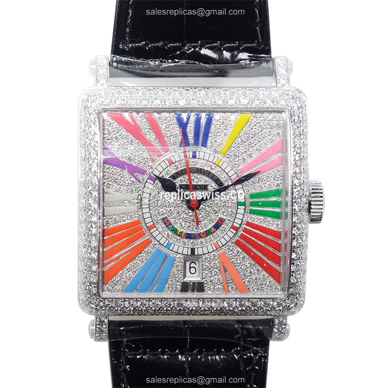Franck Muller 6000 H SC DT D CD COL DRM (OG MASTER SQUARE Automatic 18kt White Gold & Diamond