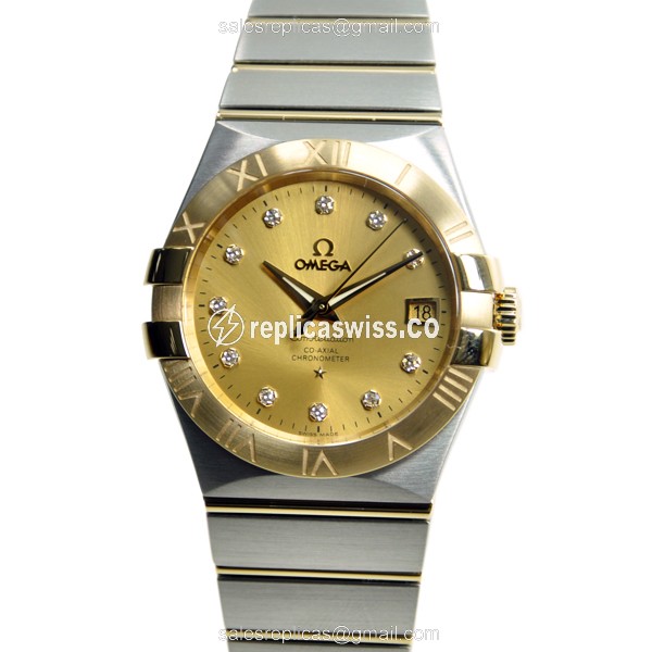 Omega 123.20.35.20.58.001 CONSTELLATION Automatic 18kt Gold & Steel