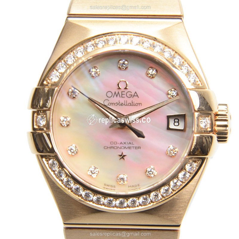 Omega 123.55.27.20.57.001 CONSTELLATION Automatic 18kt Rose Gold & Diamonds