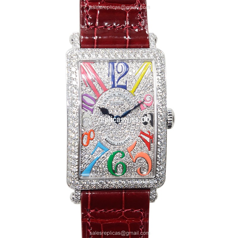 Franck Muller 952 QZ COL DRM D CD (OG) LONG ISLAND Quartz 18kt White Gold & Diamond