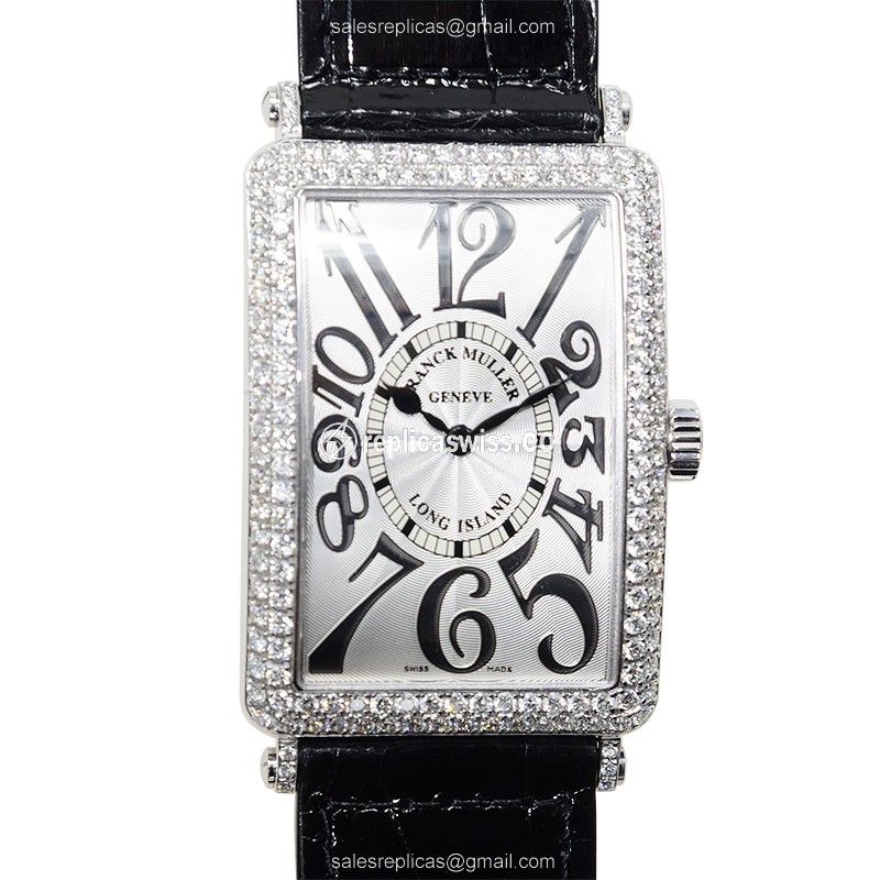 Franck Muller 1002 QZ D (OG) LONG ISLAND Quartz 18kt White Gold & Diamond