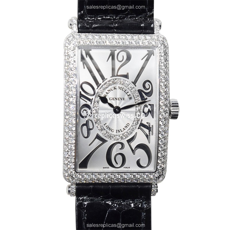 Franck Muller 1002 QZ D CD 1R (OG) LONG ISLAND Quartz 18kt White Gold & Diamond