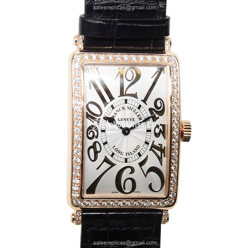 Franck Muller 1002 QZ REL D 1R (5N) LONG ISLAND Quartz 18kt Rose Gold & Diamonds