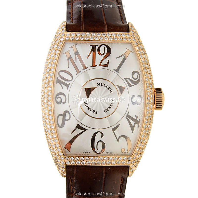Franck Muller 8880 DM D (5N) DOUBLE MYSTERY Automatic 18kt Rose Gold & Diamonds