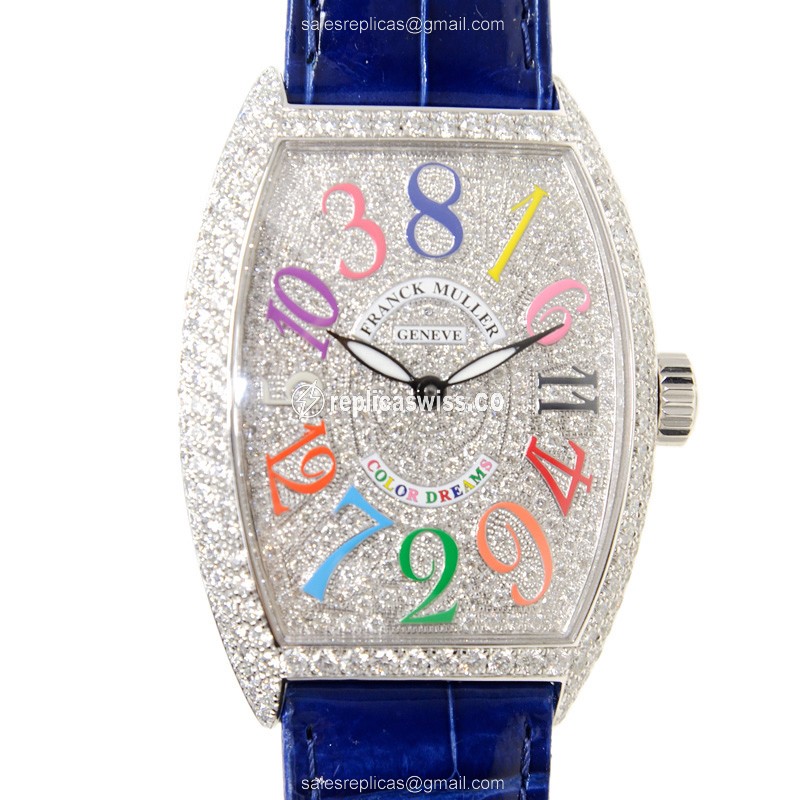 Franck Muller 7851 CH COL DRM D CD (OG) COLOR DREAMS Automatic 18kt White Gold & Diamond