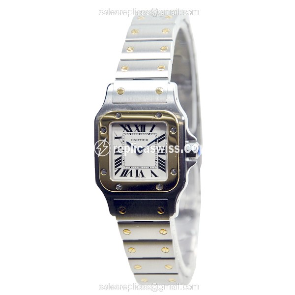 Cartier W20012C4 SANTOS Quartz 18kt Gold & Steel